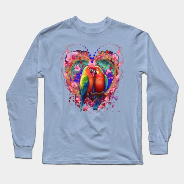 Galentines day and Valentine’s Day lovebirds Long Sleeve T-Shirt by sailorsam1805